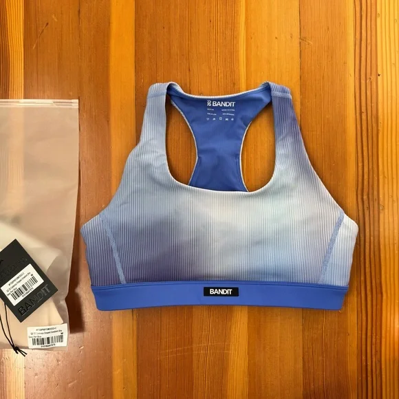 BANDIT RUNNING Cadence Scoop Neck Run Bra Deep Peri Blue Gradient Medium - Picture 1 of 8